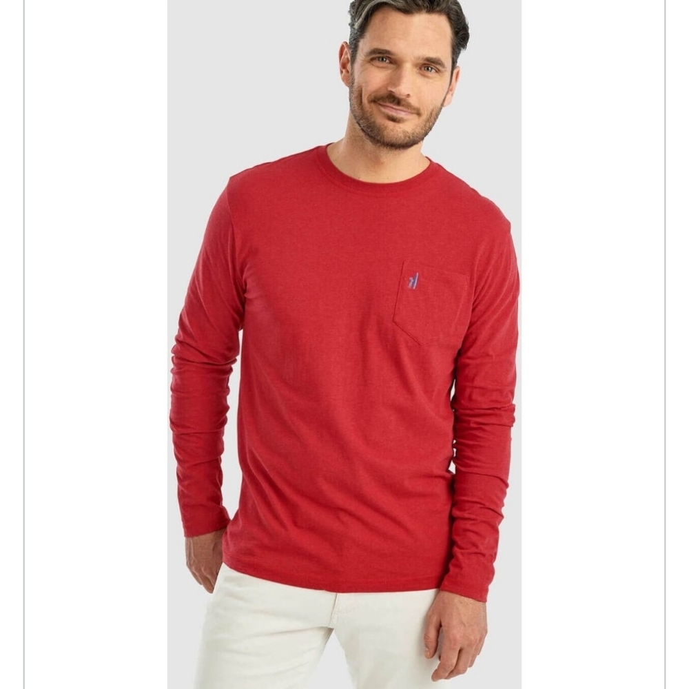 johnnie-O Heathered Brennan Long Sleeve Pocket T-shirt M